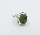 Stg Silver Ring with Greenstone