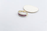 10K Gold Lab grown Diamond and Ruby Ring