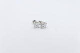 14kt Gold Lab Grown Princess cut Diamond Stud Earrings TDW 2ct