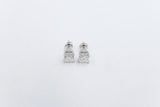 14kt Gold Lab Grown Princess cut Diamond Stud Earrings TDW 2ct