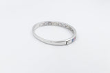 Stg Silver Snap Bangle with Multi Color Stones