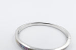 Stg Silver Snap Bangle with Multi Color Stones