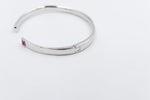 Stg Silver Snap Bangle with Colored CZ