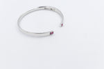 Stg Silver Snap Bangle with Colored CZ