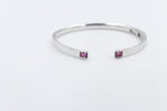 Stg Silver Snap Bangle with Colored CZ