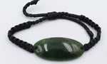 New Zealand Oval Greenstone Macrame Bracelet