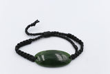 New Zealand Oval Greenstone Macrame Bracelet