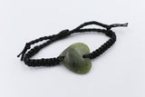 New Zealand Heart Greenstone Macrame Bracelet