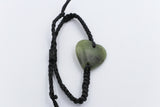 New Zealand Heart Greenstone Macrame Bracelet