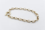 9ct Gold Handmade belcher Bracelet with Bolt Ring 9b9049