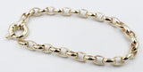 9ct Gold Handmade belcher Bracelet with Bolt Ring 9b9049