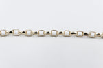 9ct Gold Handmade belcher Bracelet with Bolt Ring 9b9049