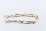 9ct Gold Handmade wire Oval & Paperlink Bracelet 9B1019