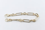 9ct Gold Handmade wire Oval & Paperlink Bracelet 9B1019