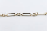 9ct Gold Handmade wire Oval & Paperlink Bracelet 9B1019