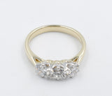 9ct Yellow Gold TDW 1.53ct Lab Grown Three Stone Diamond Ring