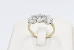 9ct Yellow Gold TDW 3.02ct Lab Grown Three Stone Diamond Ring