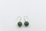 Stg Silver Set New Zealand Greenstone Drop Earrings SYE1253