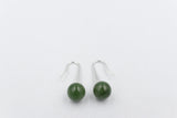 Stg Silver Set New Zealand Greenstone Drop Earrings SYE1253