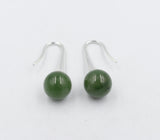 Stg Silver Set New Zealand Greenstone Drop Earrings SYE1253