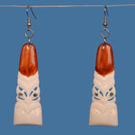 Bone Toki Earrings with Tiki Face BE035