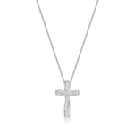 Stg Silver CZ set Cross 47-10044-710