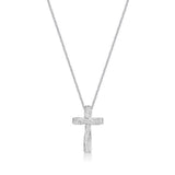 Stg Silver CZ set Cross 47-10044-710