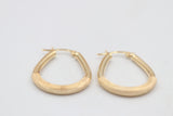 9ct Gold Pattern centre Hoops 20mm GE003