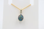 9ct Gold Setting with Australian Opal and Diamond SJ2660