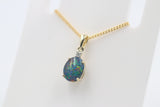 9ct Gold Setting with Australian Opal and Diamond SJ2660