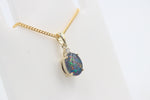 9ct Gold Setting with Australian Opal and Diamond SJ2660