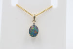 9ct Gold Setting with Australian Opal and Diamond SJ2660