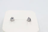 9ct White Gold CZ Earrings 3mm