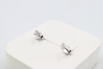 9ct White Gold CZ Earrings 3mm