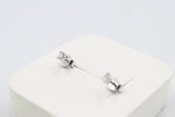 9ct White Gold CZ Earrings 3mm