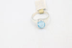 Stg Silver Blue Topaz Ring with Dolphin Etching