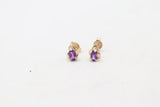 9ct Gold Genuine Amethyst Stud Earrings