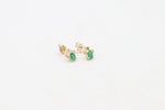 9ct Gold Genuine Emerald Stud Earrings