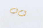 9ct Gold Wide Plain Polished square Hoop Earrings