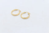 9ct Gold Wide Plain Polished square Hoop Earrings