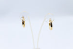 9ct Gold Wide Plain Polished square Hoop Earrings