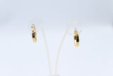 9ct Gold Wide Plain Polished square Hoop Earrings