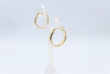 9ct Gold Wide Plain Polished square Hoop Earrings