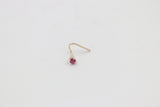 9ct Gold Genuine Ruby Nose Stud