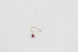 9ct Gold Genuine Ruby Nose Stud