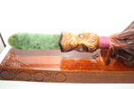 New Zealand Native Wood Taiaha with base and Greenstone Blade